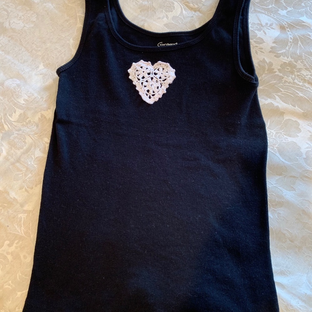 Context Tank Contrasting Lace Heart EUC